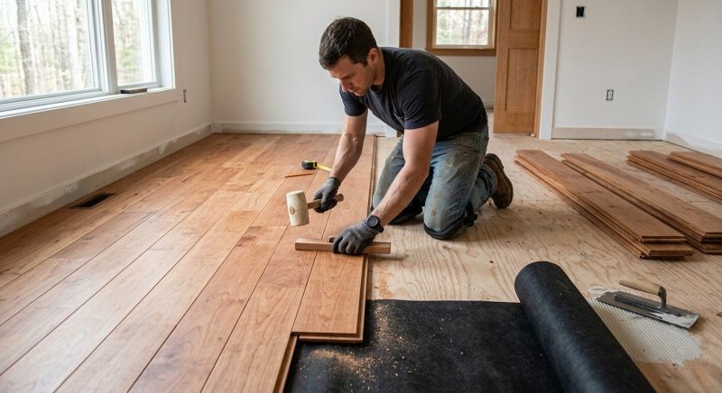 Cherry Floor Installation in Franklin, MI
