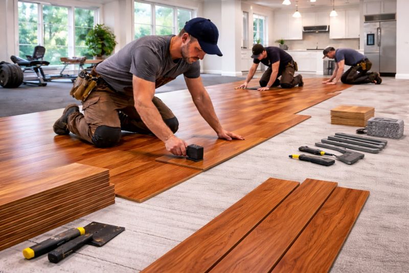 Cherry Floor Installation in West Bloomfield, MI